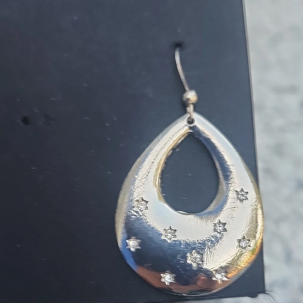 INC International Concepts Silver Teardrop Earrings